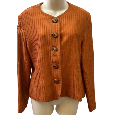 Shoshamma Size 10 Orange Wool/Silk Blazer 