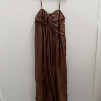 Morrison Womens  Size 4 Shoestring Strap Dress Brown 