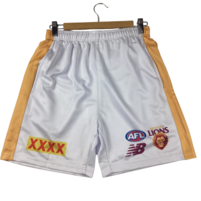 NRL Brisbane Lions Footy Shorts - White Size L