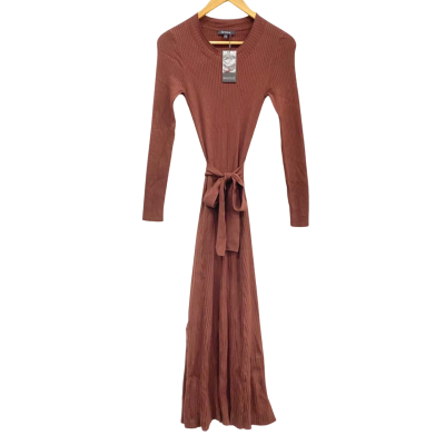 Basque Chocolate Brown Long Sleeve Maxi Dress Size XS