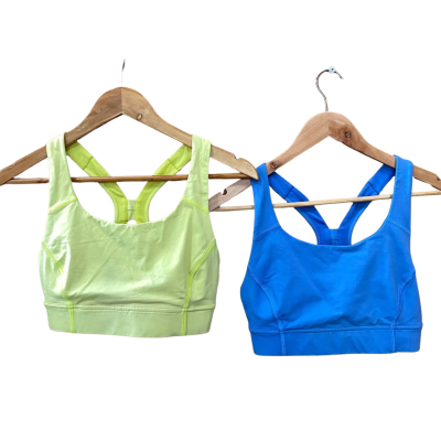 Lululemon Blue/Yellow Sports Bra Set Size 6