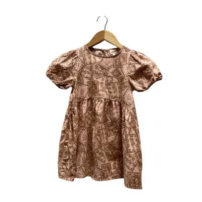 Seed Heritage Kids Size 4 Coral Sea Patterned Linen Blend Dress