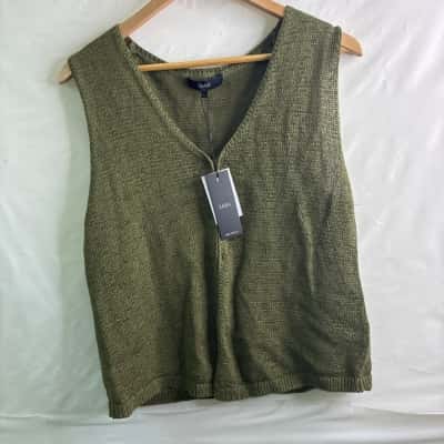 Saba Womens Size L Vest Jacket Olive BNWT