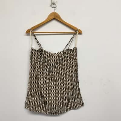 Dissh Beige Black Pattern Cami Top Size 10 