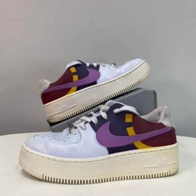 Nike Air Force 1 Sage Low  LX Grey Dark Orchid Women’s Size 8 Sneakers / Trainers Maroon / Purple / White 
