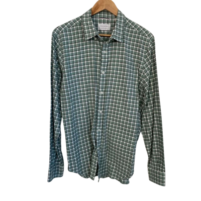 Trenery Mens  Size M Business Shirt Checked / Green 