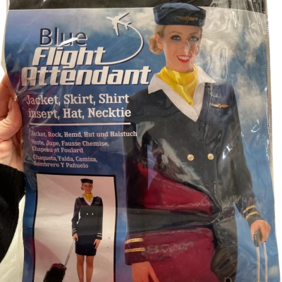  Women’s ADULT COSTUME Size XL Blue Flight Attendant *NEW still in packaging  