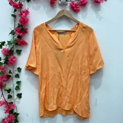 Katies Womens  Short Sleeve Top Size 8 Orange 