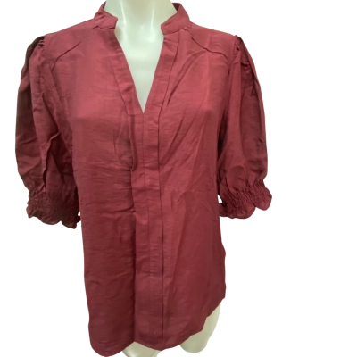2 x Womens Halara  Size L V-Neck Tops Rust and Burgundy