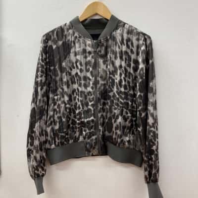 Decjuba Womens Jacket Size M Black  / Grey / Pattern 