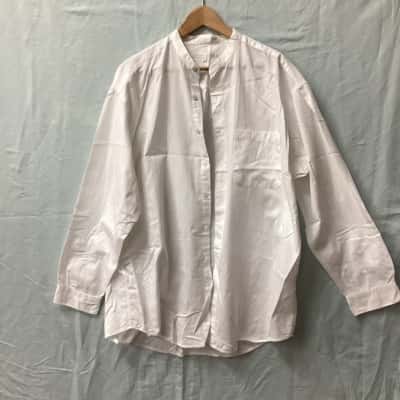 Perry Ellis Mens  Size XL Long Sleeve grandfather Shirt White B
