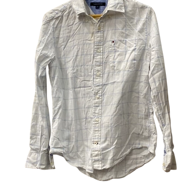 Tommy Hilfiger Mens  Size S Long Sleeve Shirt pale blue Checked / White 