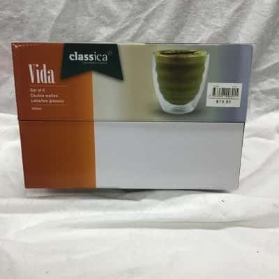Classica Vida set of 6 double-walled latte tea glasses