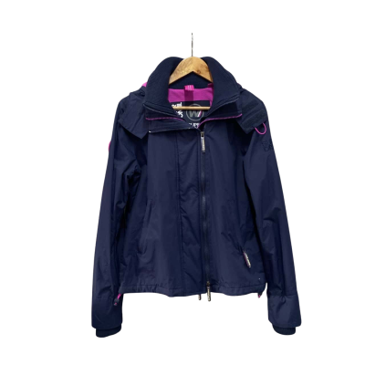 Superdry Womens  Size 12 Windbreaker Navy Blue 