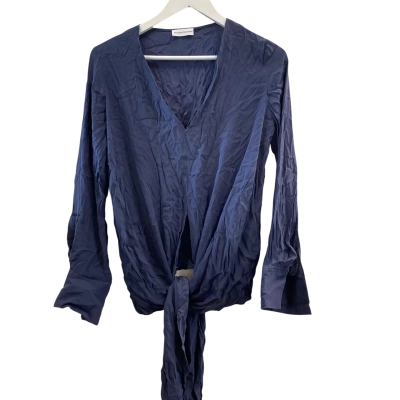 Scanlan Theodore Womens  Size 10 / 12 Long Sleeve Shirt Navy Blue 