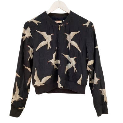 Sass & Bide Womens Size 6 Fly Away Jacket Black / Pattern 