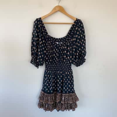 Tigerlily Indigo Imani Shira Mini Dress Size 8 