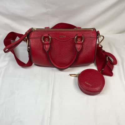 Mimco Jett cylinder crossbody Handbag Red 