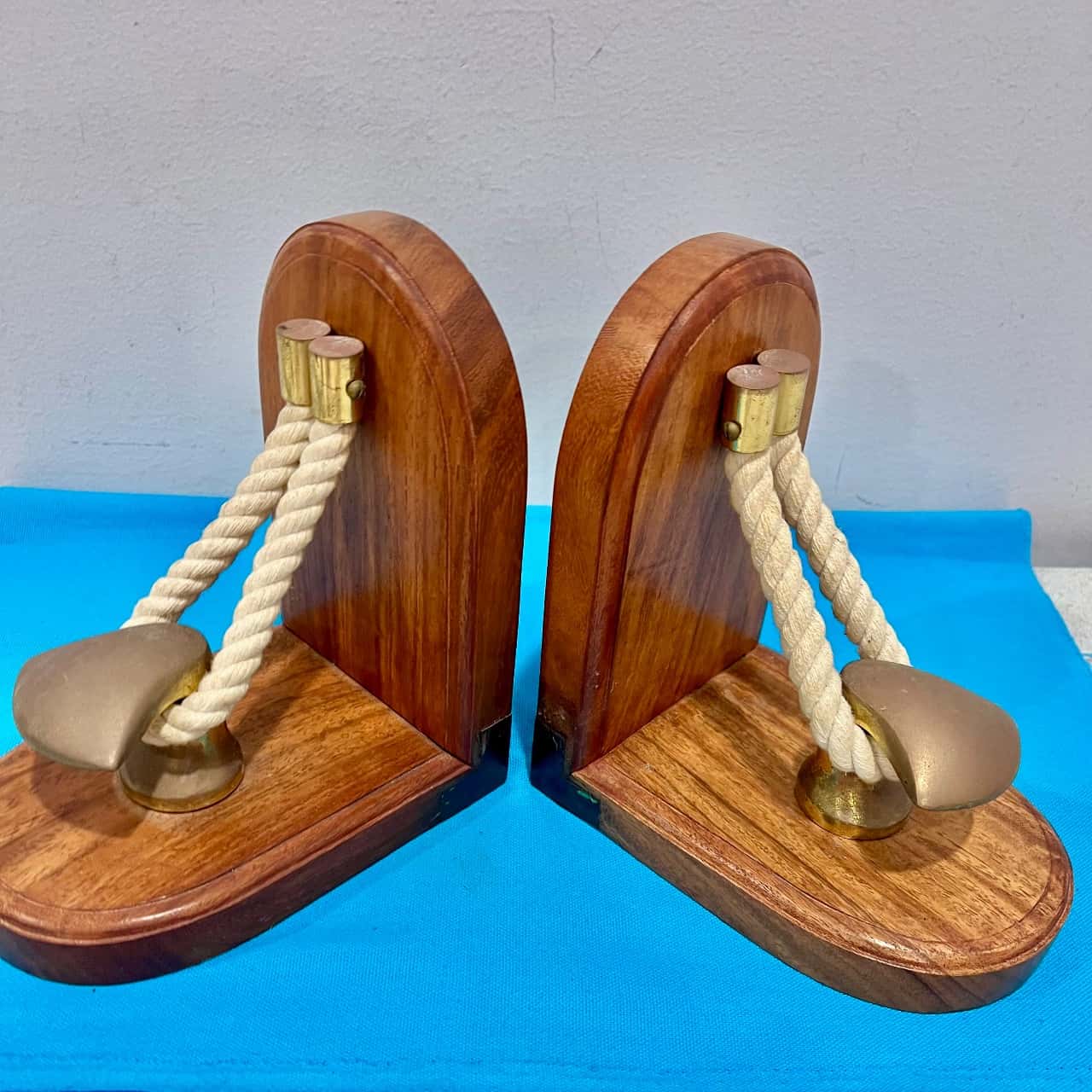 Nautical Wooden Brass Rope Book-ends(s)