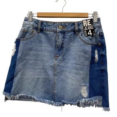 RE Denim Women's Size 4 100% Cotton Denim Skirt Blue RRP$70