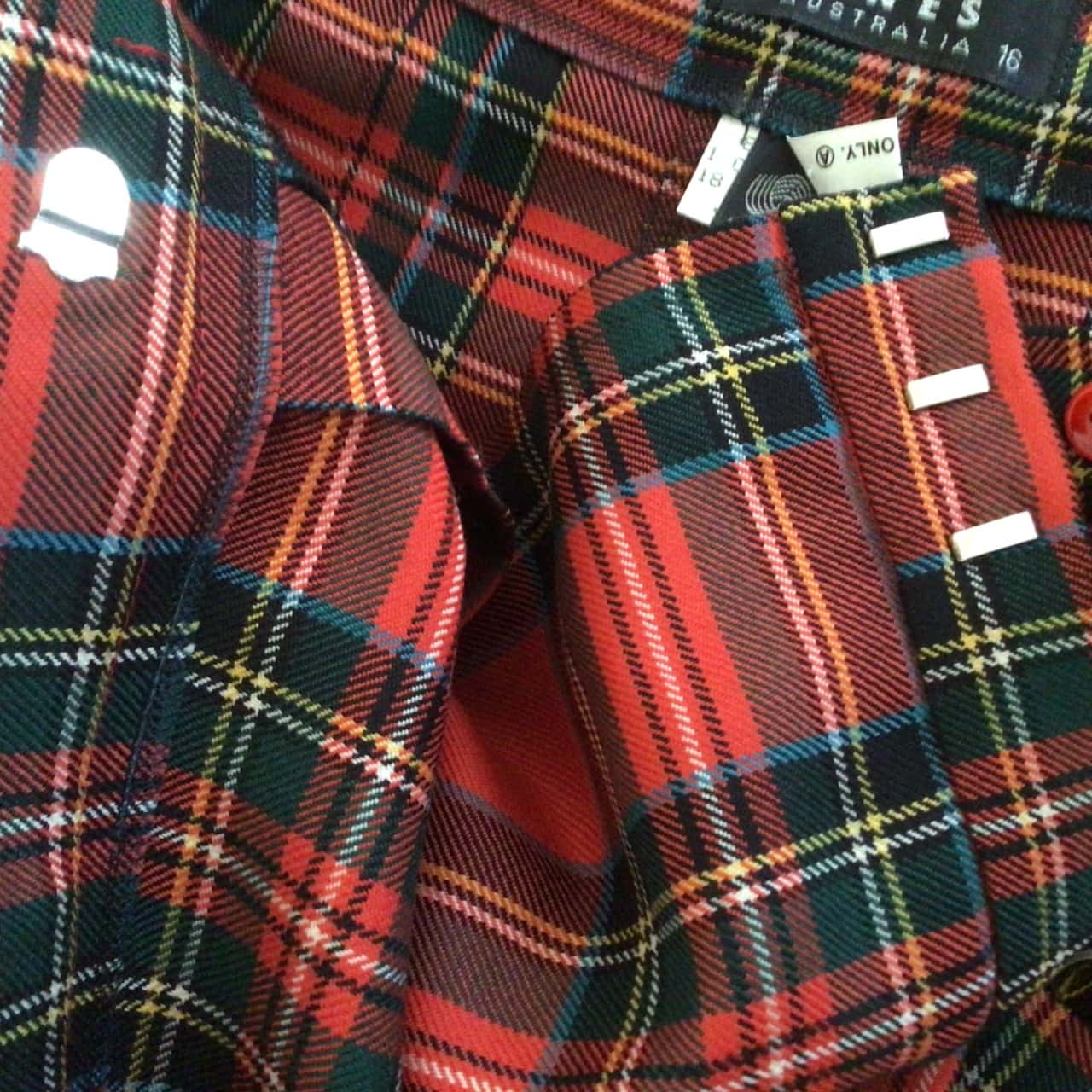 Womens VINTAGE FLETCHER JONES KILT Multicoloured/Red (s)