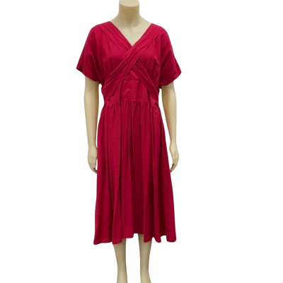 David Jones Womens  Mock Wrap Dress Size 18 Maxi Dress Red 