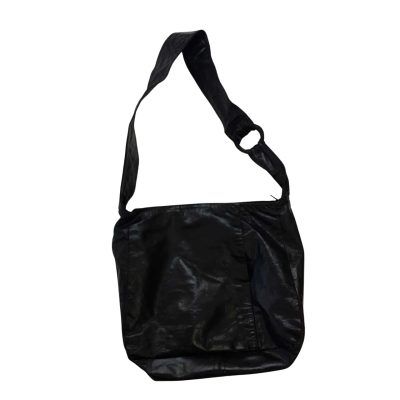 Mimco Black Leather Handbag With Carry Strap