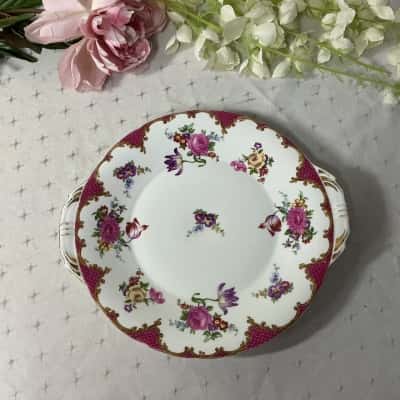 Vintage Aynsley Floral Pattern Bone China Cake Plate