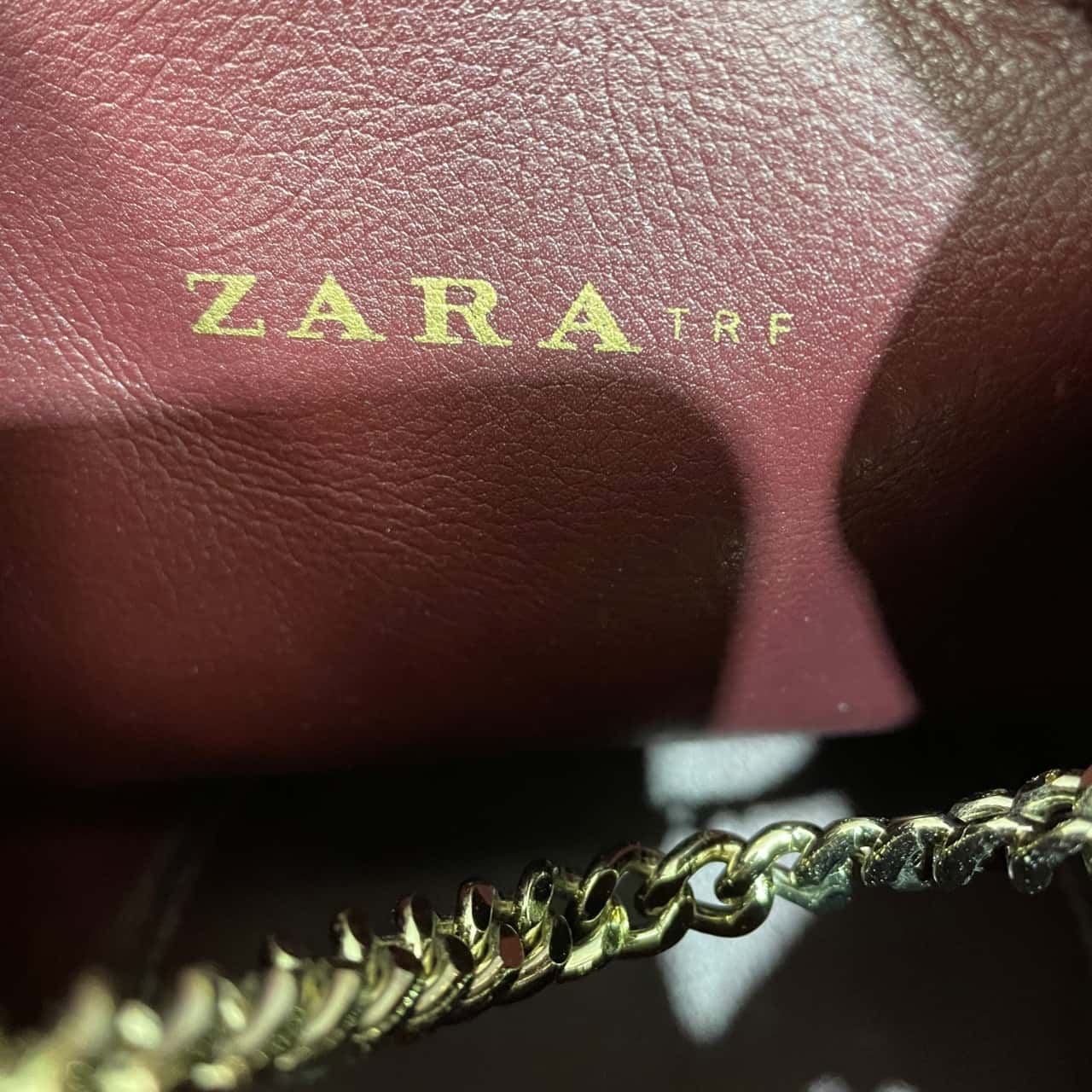 Zara Womens Cross Body Bag / Handbag Gold / Red (s)