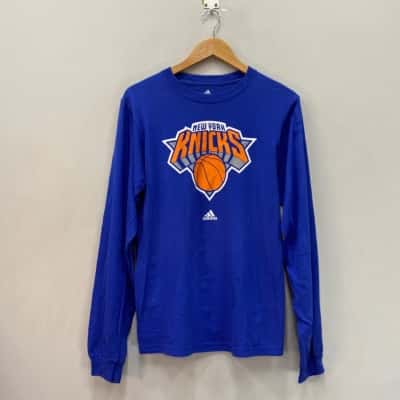 Adidas / NBA  New York Knicks Mens  Size S Long Sleeve Top Blue 