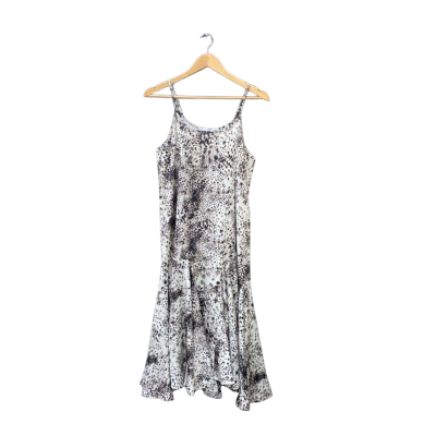 The Eighth Letter Size S Shoestring Strap Dress Black/Multicoloured/Pattern/White BNWT