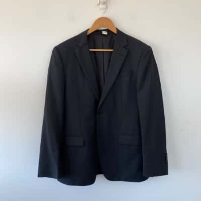 Boston Black Pinstripe Wool Blazer Suit Jacket  Size L