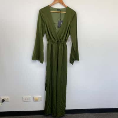 BWLDR Green Khaki Rio Jumpsuit  Size 8