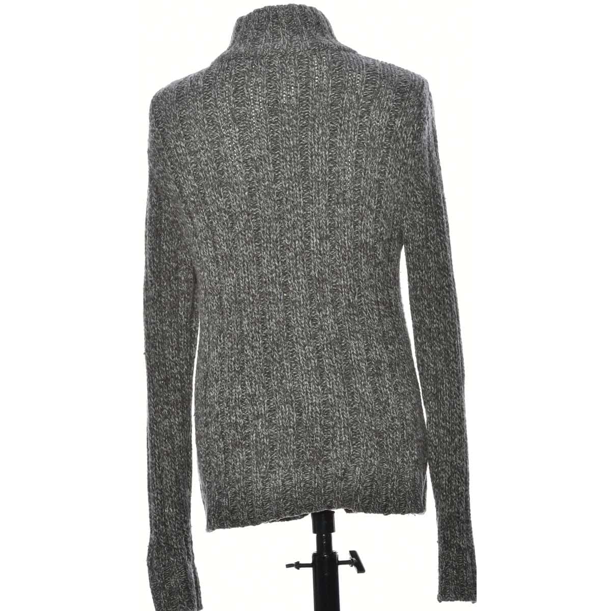 Express Womens Size L Wool Blend Knit Cardigan Grey (s)