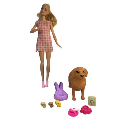 Barbie Pups Play Set Mom Dog & Puppies as pictured