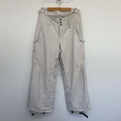 Patagonia Sidewall Snow Pants Gray Grid Cargo Ski Snowboard  Size L 