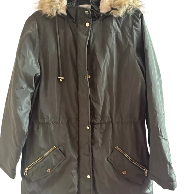 Rivers Womens  Size 10 Hooded Jacket Beige / Green 