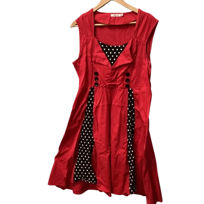 Aibeili  Womens Casual Dress Red vintage I 