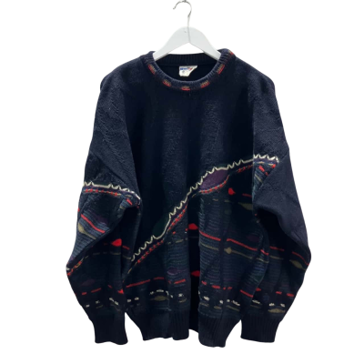  Vintage Sovrano Australia Wool Jumper Multicoloured / Navy Blue 