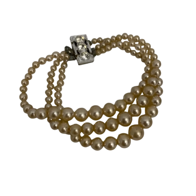 Vintage Style Women's Pearl Beaded Bracelet 3 Layers