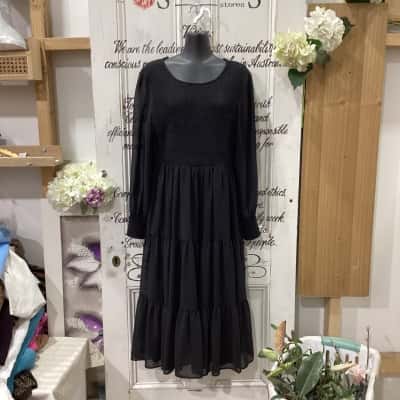 Leoni Brand! PHEONIX DRESS BNWT RRP $99.95! Womens  Size 14 Casual Dress / Long Sleeve Dress / Midi Dress Black  
