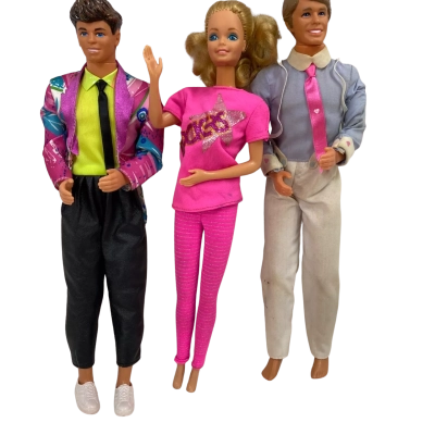 3 x Vintage Barbie & Ken Dolls (2 X Barbie & the Rockers and 1 x Ken Heart Family Dad)