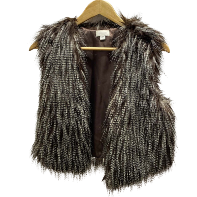 Witchery Womens Size S Brown Faux Fur Vest