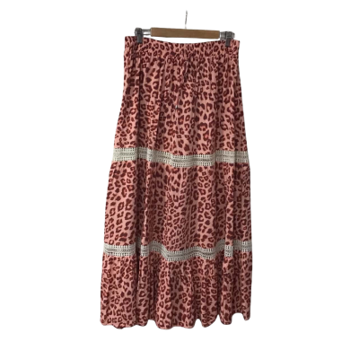 New U Collection Womens Size 18 Orange / Burnt Orange Animal print Midi Skirt