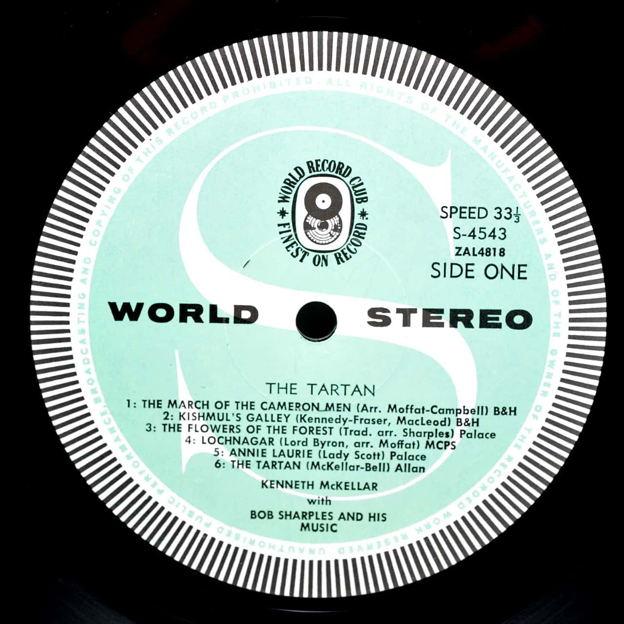 12" Vinyl Record - The Tartan - Kenneth McKellar With Bob Sharples