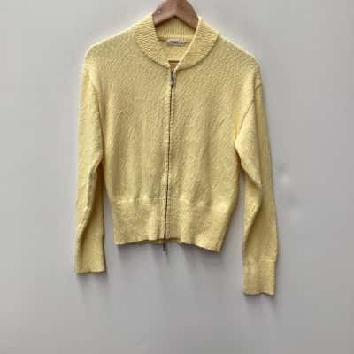 Jag Womens yellow long sleeve zip thru  Size 8 Cardigan