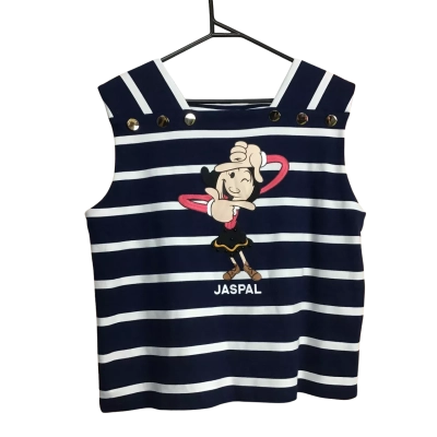  Jaspal Womens  Size L "Popeye" Olive Oil Print Sleeveless Top 