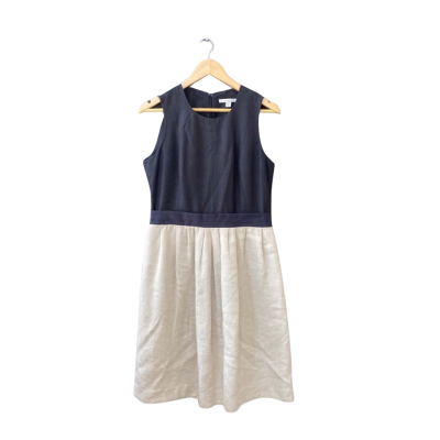 Trenery Size 10 Work Dress Beige/Black/Multicoloured 