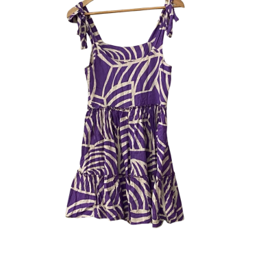 Mister Zimi Womens  Size 8 Mini Dress Purple / White 