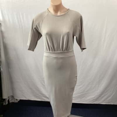 Boohoo Womens Size 12 Midi Dress Grey 